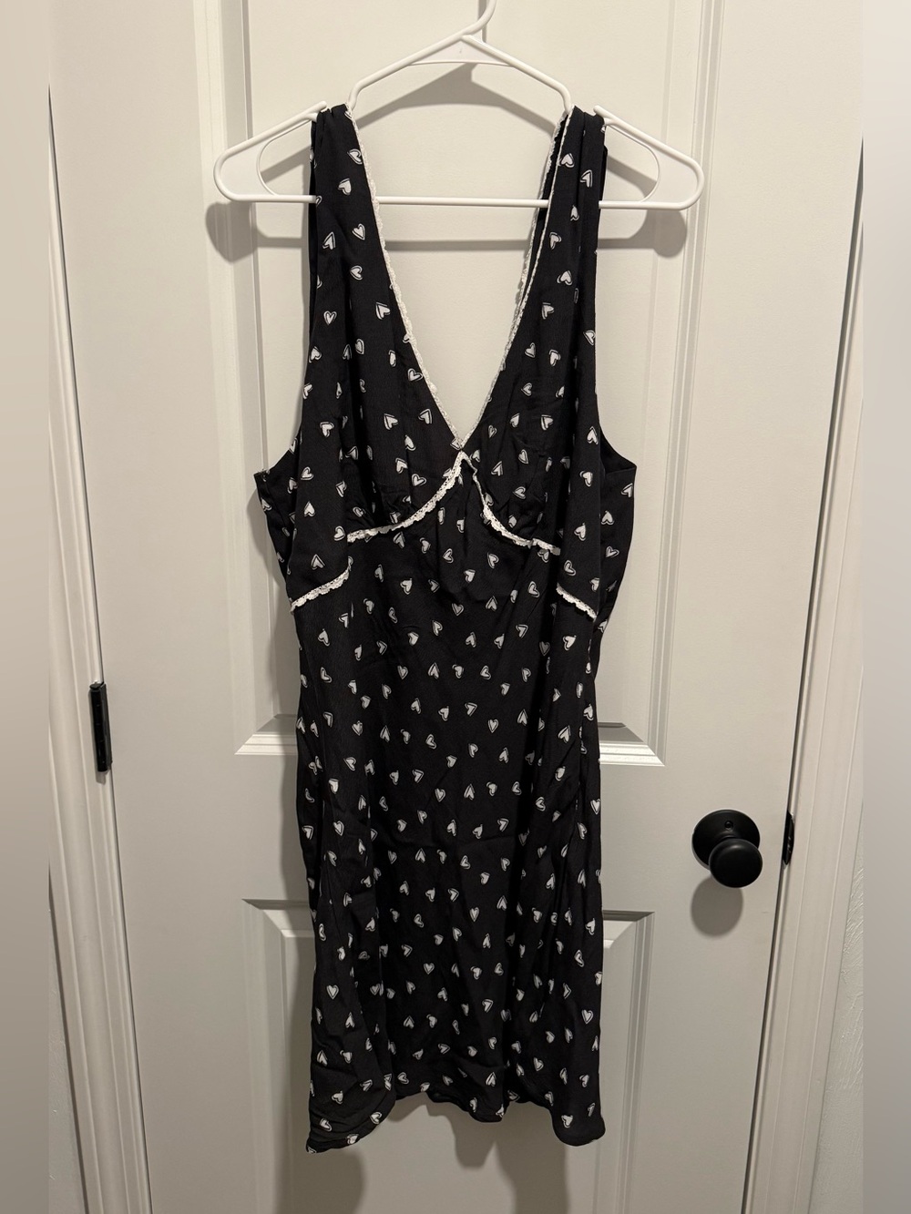American Eagle - Heart Print Lace-Trim Mini Dress, XXL NWT